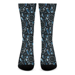 Blue Native Dream Catcher Pattern Print Crew Socks