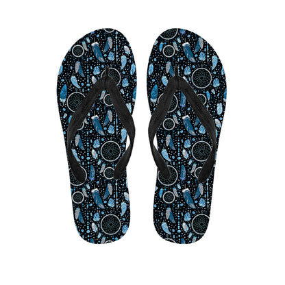 Blue Native Dream Catcher Pattern Print Flip Flops