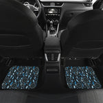 Blue Native Dream Catcher Pattern Print Front and Back Car Floor Mats