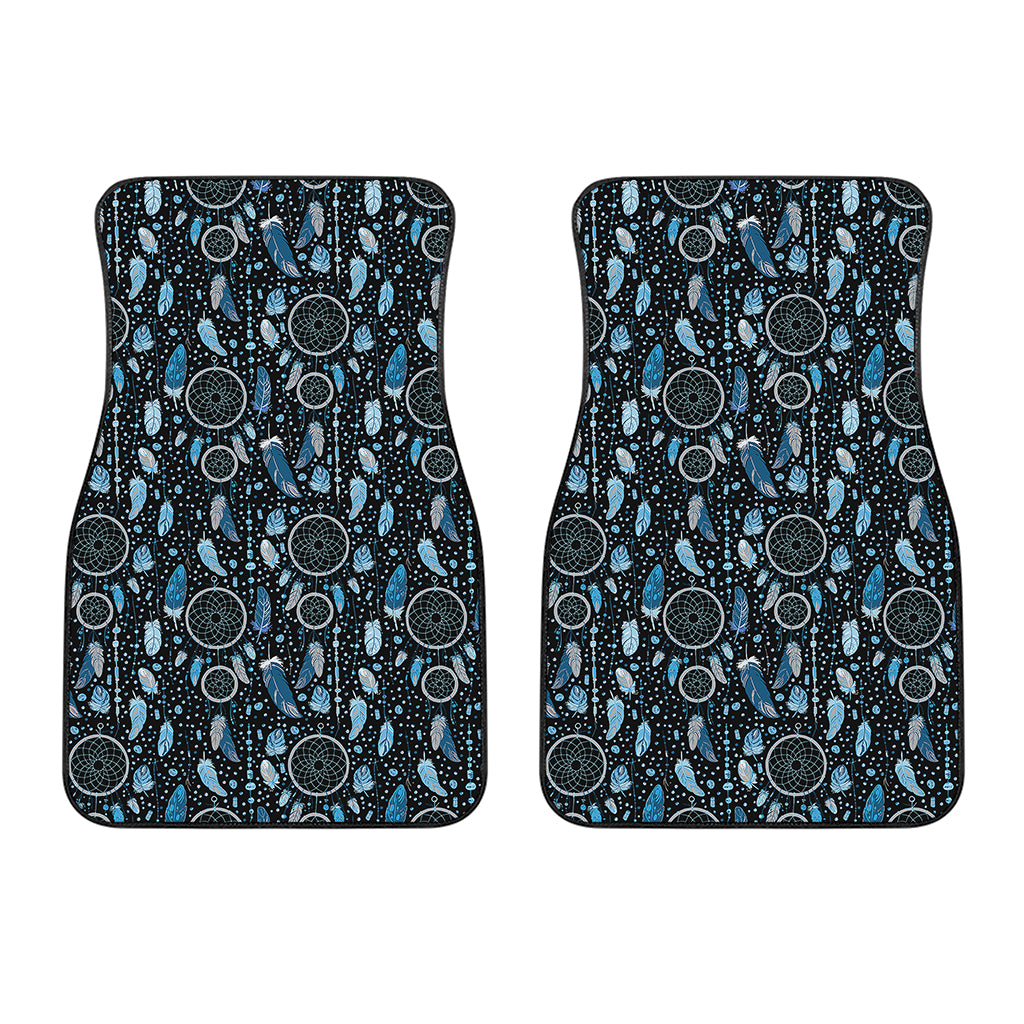 Blue Native Dream Catcher Pattern Print Front Car Floor Mats