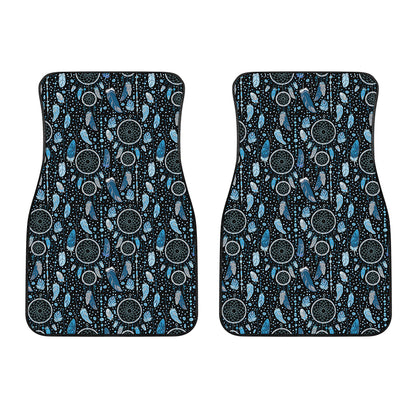 Blue Native Dream Catcher Pattern Print Front Car Floor Mats
