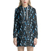 Blue Native Dream Catcher Pattern Print Hoodie Dress