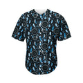 Blue Native Dream Catcher Pattern Print Men's Baseball Jersey