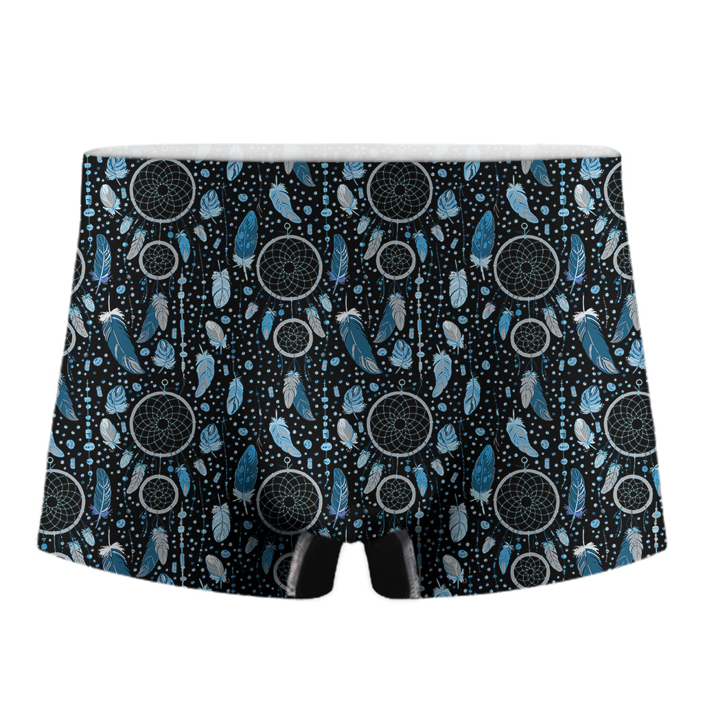 Blue Native Dream Catcher Pattern Print Men's Boxer Briefs