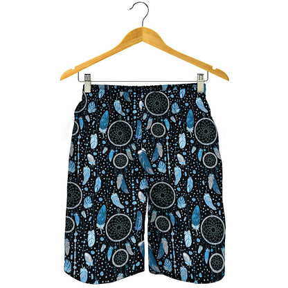 Blue Native Dream Catcher Pattern Print Men's Shorts