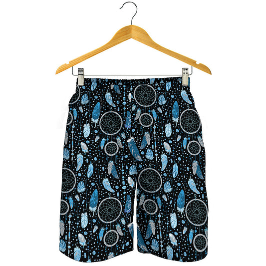 Blue Native Dream Catcher Pattern Print Men's Shorts