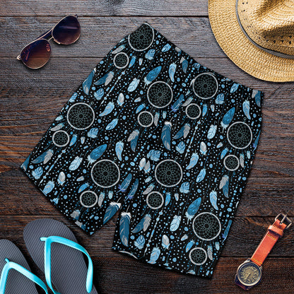 Blue Native Dream Catcher Pattern Print Men's Shorts