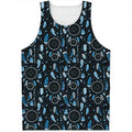 Blue Native Dream Catcher Pattern Print Men's Tank Top