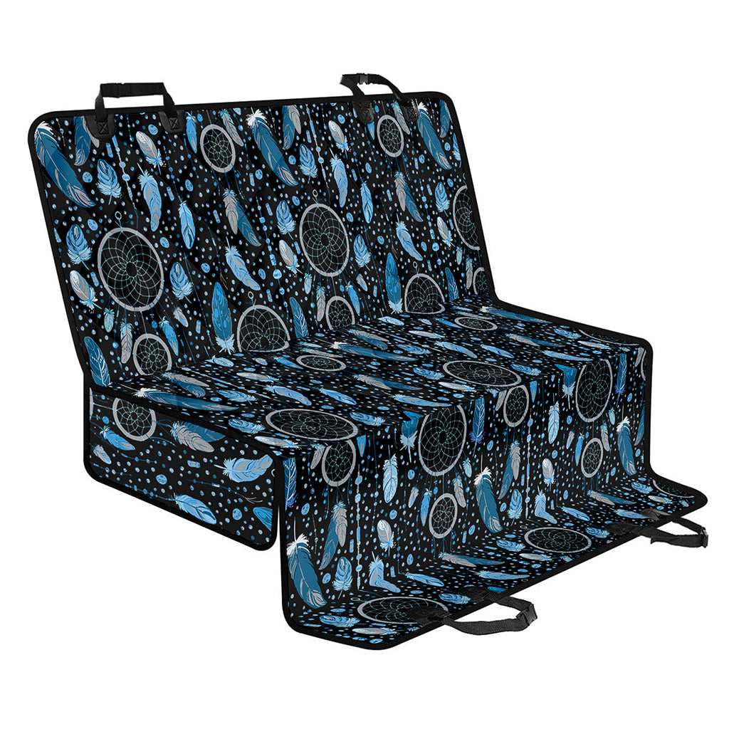 Blue Native Dream Catcher Pattern Print Pet Car Back Seat Cover