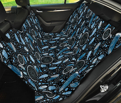 Blue Native Dream Catcher Pattern Print Pet Car Back Seat Cover