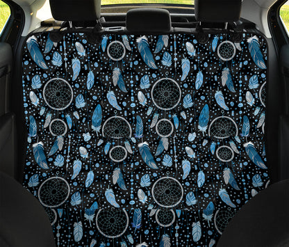 Blue Native Dream Catcher Pattern Print Pet Car Back Seat Cover