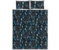 Blue Native Dream Catcher Pattern Print Quilt Bed Set