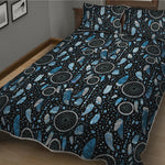 Blue Native Dream Catcher Pattern Print Quilt Bed Set