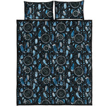 Blue Native Dream Catcher Pattern Print Quilt Bed Set