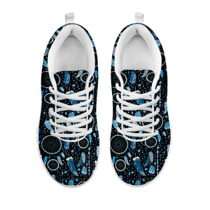 Blue Native Dream Catcher Pattern Print White Sneakers
