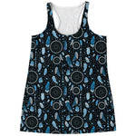 Blue Native Dream Catcher Pattern Print Women's Racerback Tank Top
