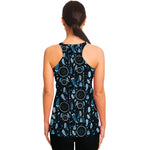 Blue Native Dream Catcher Pattern Print Women's Racerback Tank Top