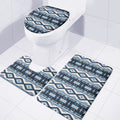 Blue Native Navajo Print 3 Piece Bath Mat Set