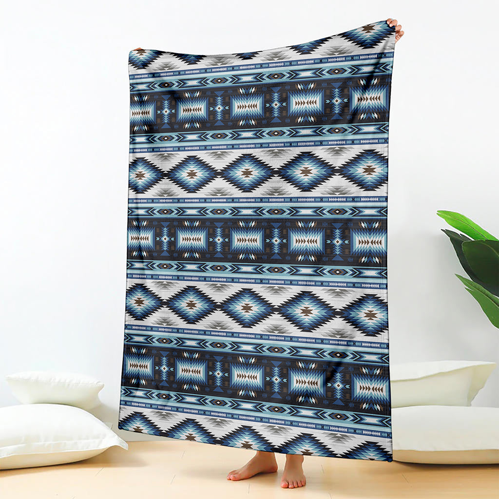 Blue Native Navajo Print Blanket