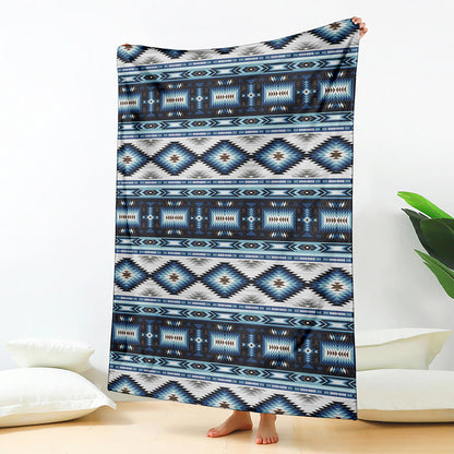Blue Native Navajo Print Blanket