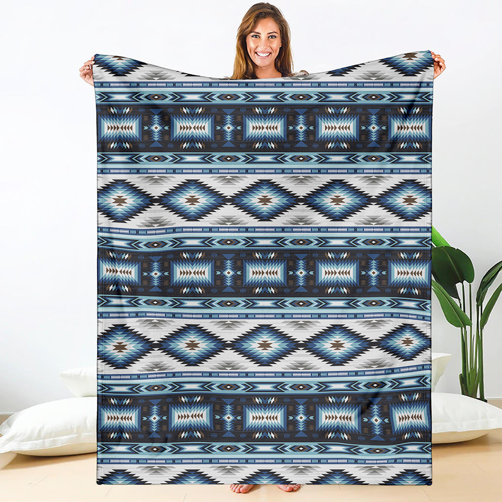 Blue Native Navajo Print Blanket