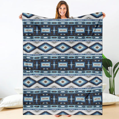 Blue Native Navajo Print Blanket
