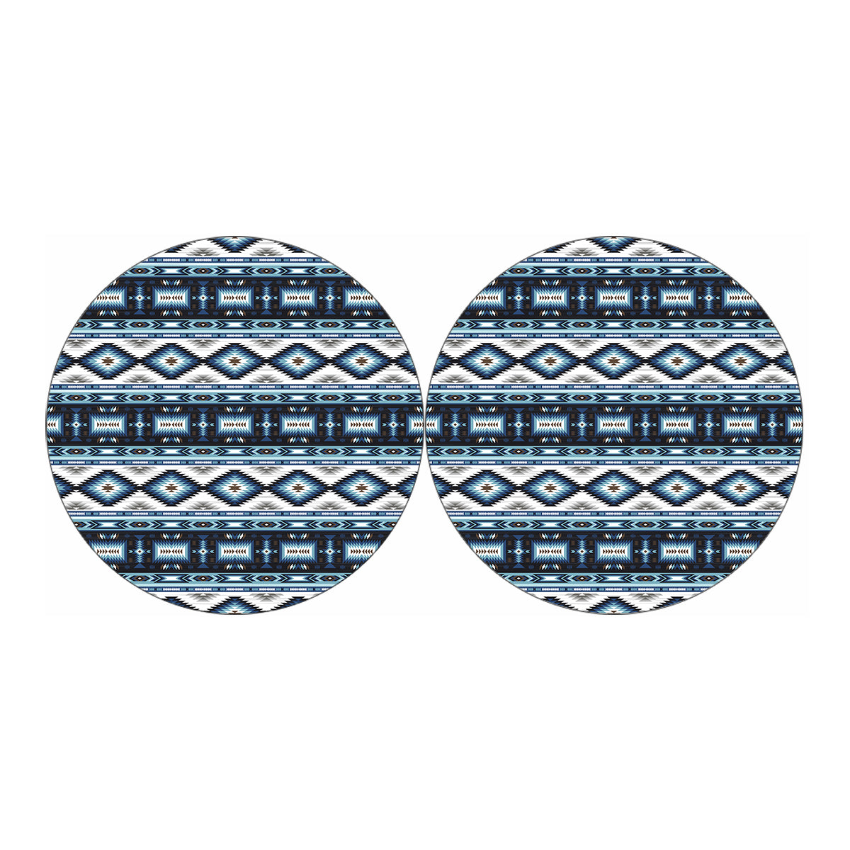 Blue Native Navajo Print Car Coasters