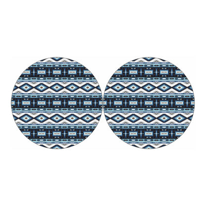 Blue Native Navajo Print Car Coasters