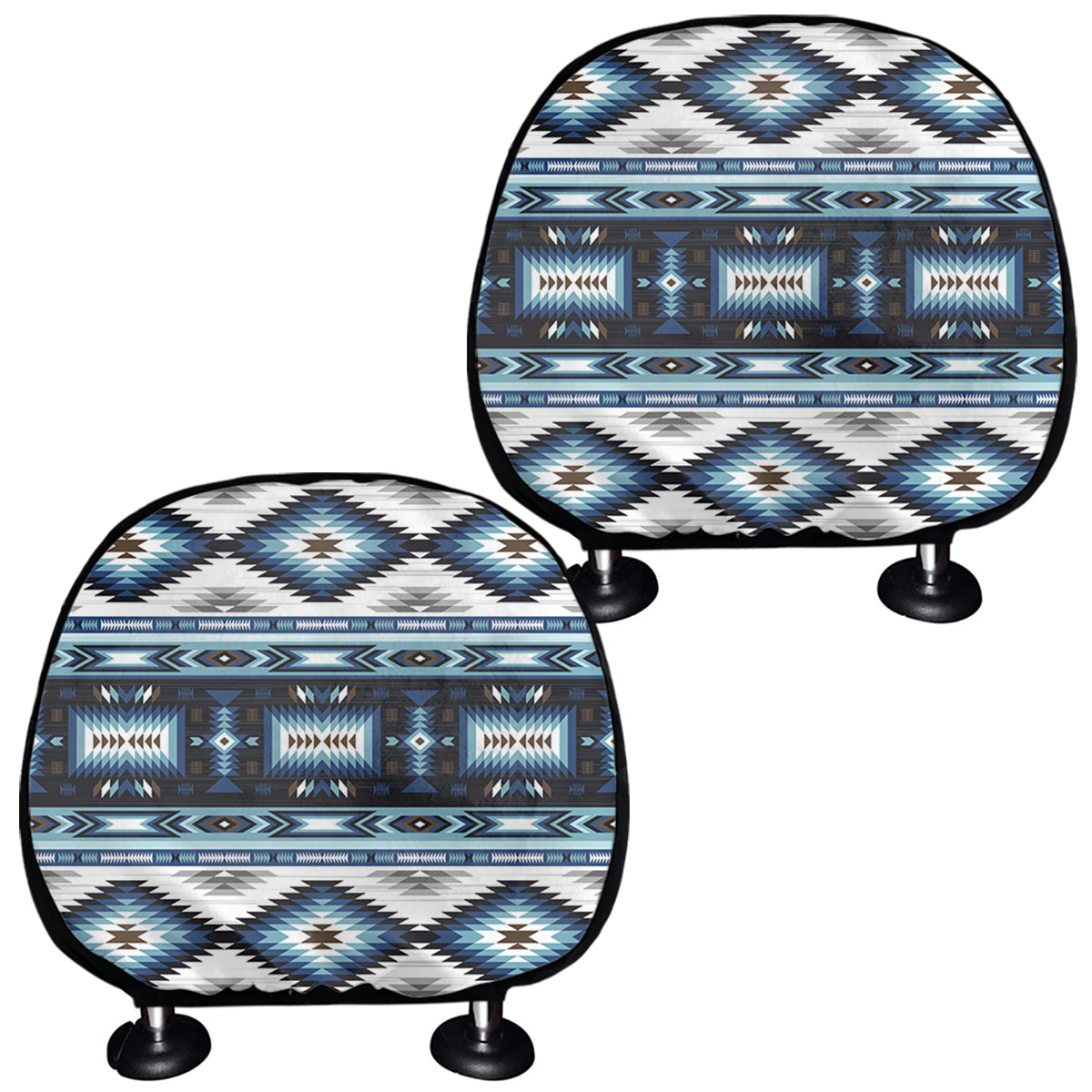 Blue Native Navajo Print Car Headrest Covers