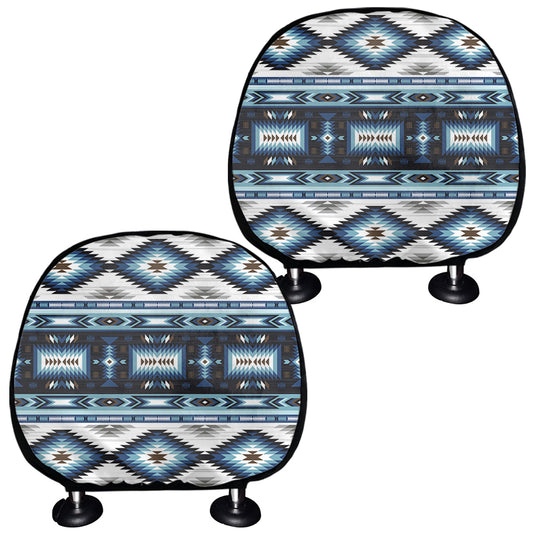 Blue Native Navajo Print Car Headrest Covers