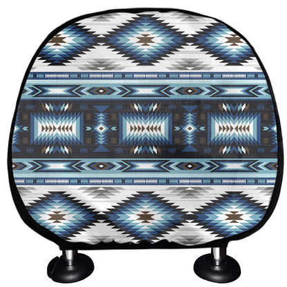 Blue Native Navajo Print Car Headrest Covers