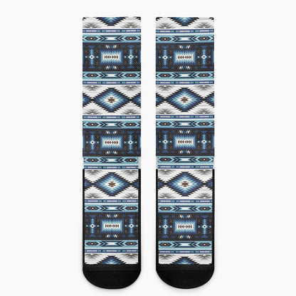 Blue Native Navajo Print Crew Socks