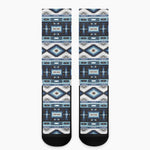 Blue Native Navajo Print Crew Socks