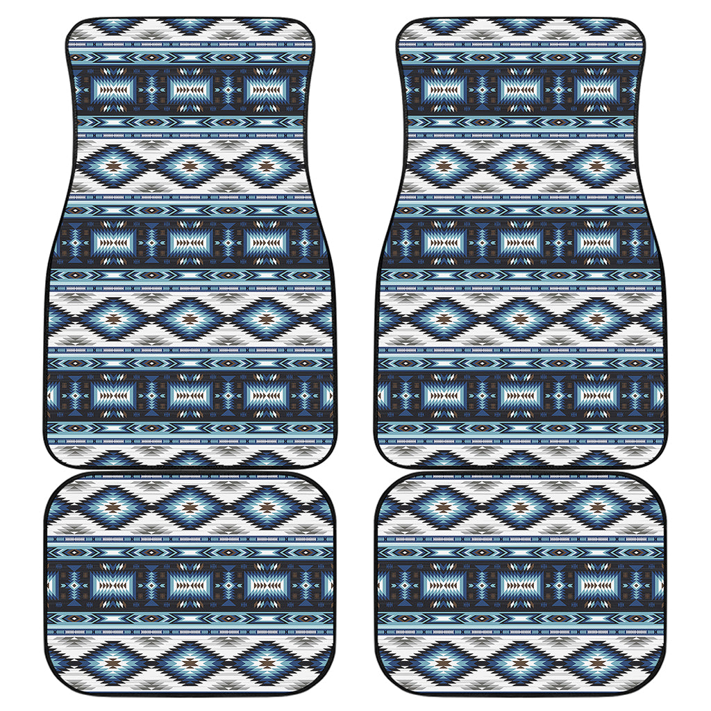 Blue Native Navajo Print Front and Back Car Floor Mats