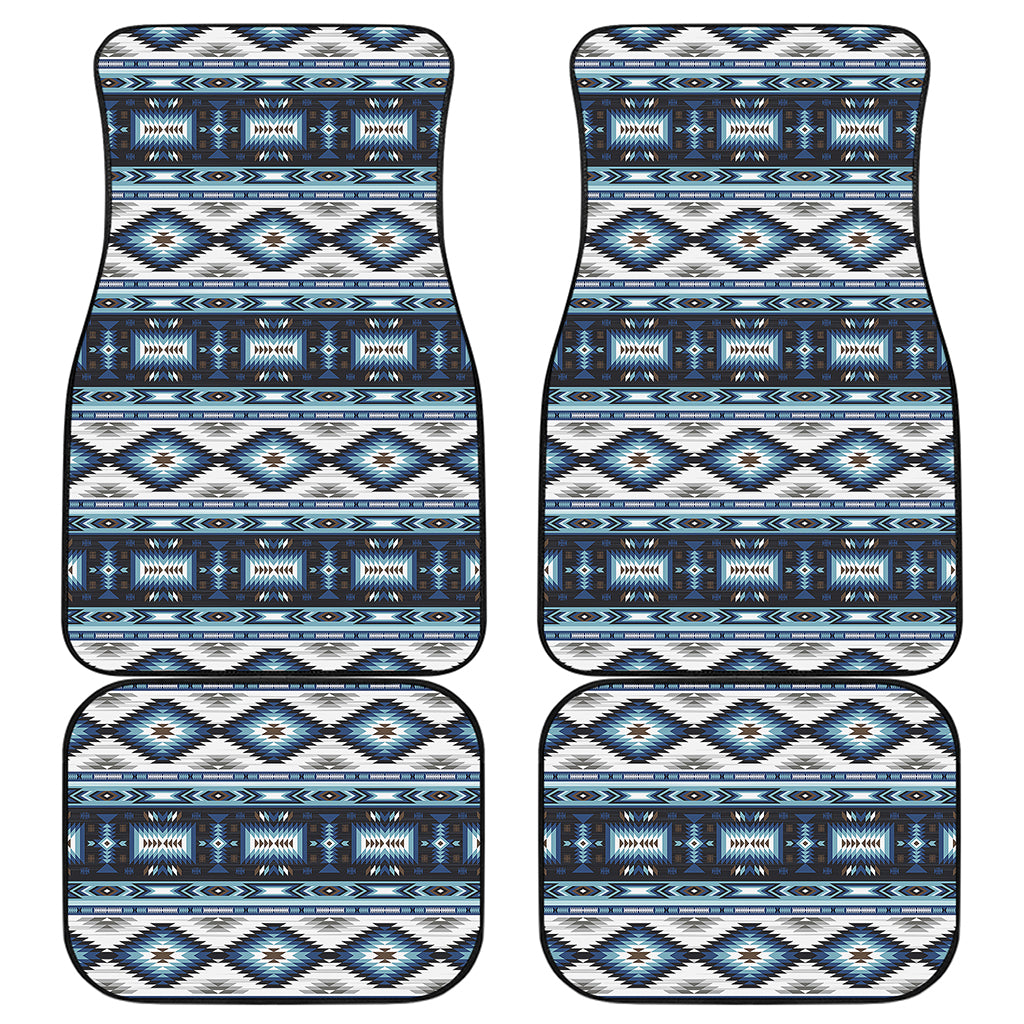 Blue Native Navajo Print Front and Back Car Floor Mats