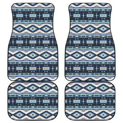 Blue Native Navajo Print Front and Back Car Floor Mats