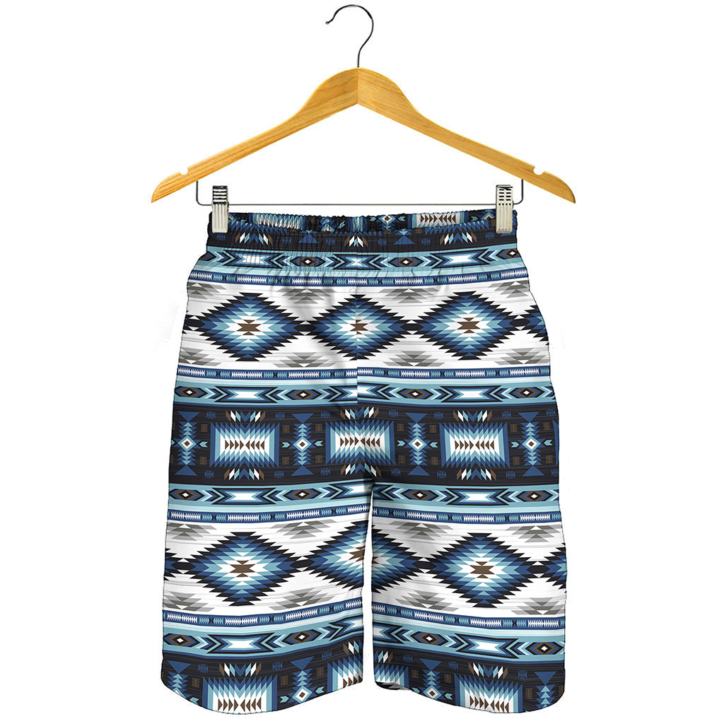 Blue Native Navajo Print Men's Shorts