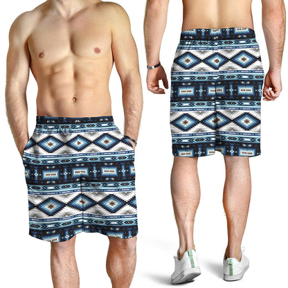 Blue Native Navajo Print Men's Shorts