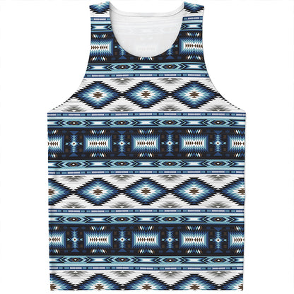 Blue Native Navajo Print Men's Tank Top
