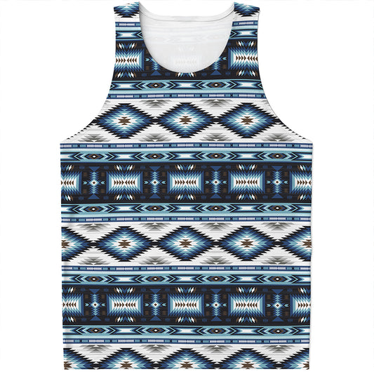 Blue Native Navajo Print Men's Tank Top