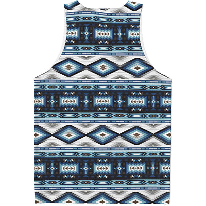 Blue Native Navajo Print Men's Tank Top