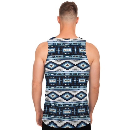 Blue Native Navajo Print Men's Tank Top