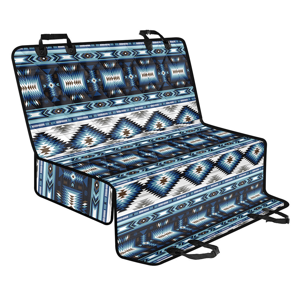 Blue Native Navajo Print Pet Car Back Seat Cover