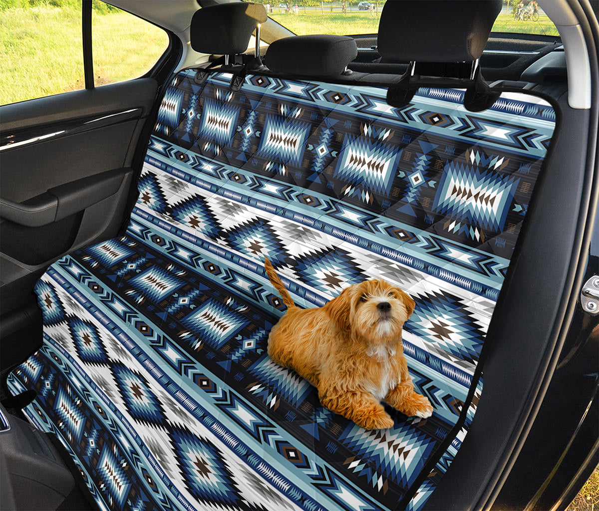 Blue Native Navajo Print Pet Car Back Seat Cover