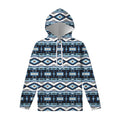 Blue Native Navajo Print Pullover Hoodie
