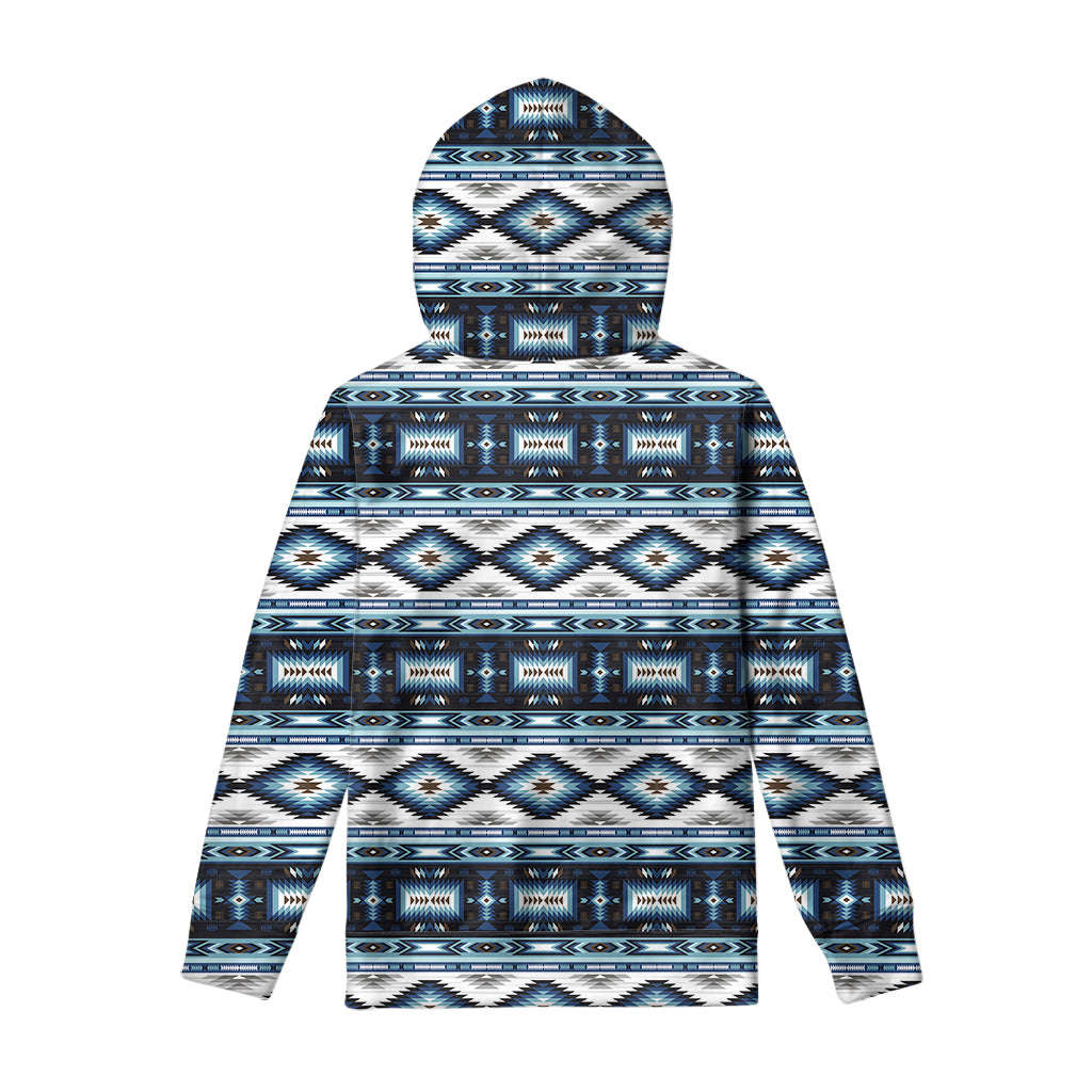 Blue Native Navajo Print Pullover Hoodie