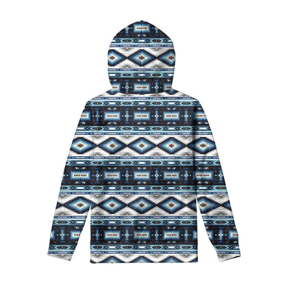 Blue Native Navajo Print Pullover Hoodie