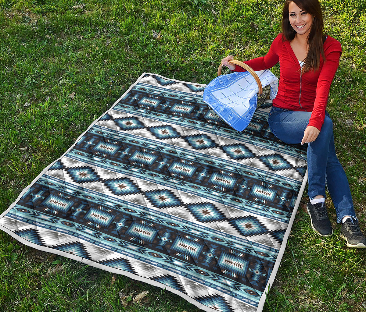 Blue Native Navajo Print Quilt
