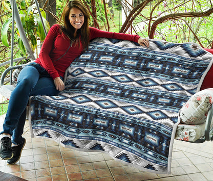 Blue Native Navajo Print Quilt