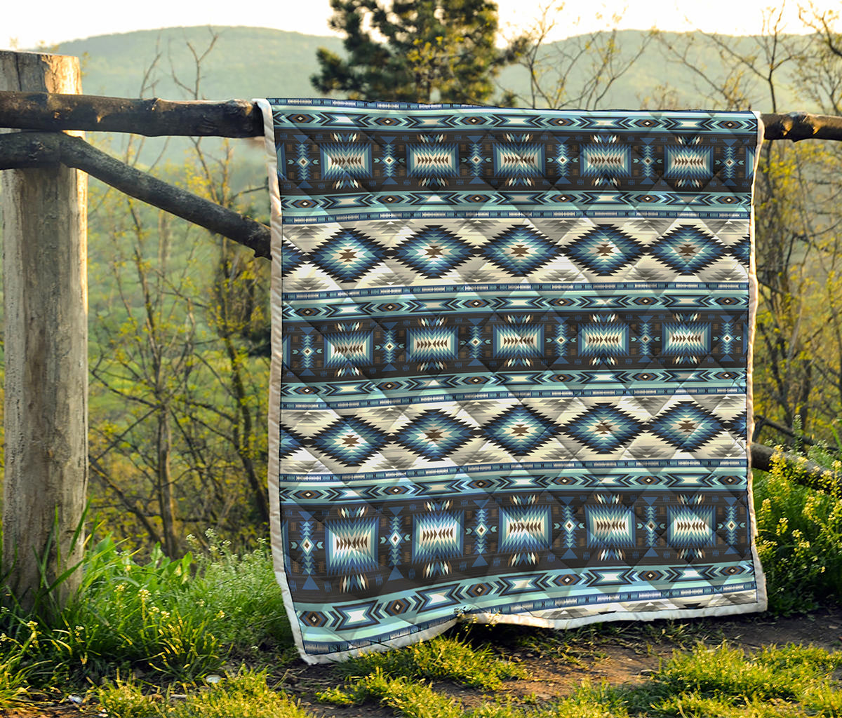 Blue Native Navajo Print Quilt